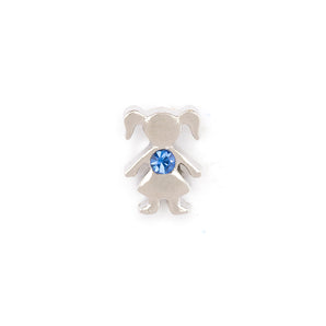 Silver Girl Violet Charm